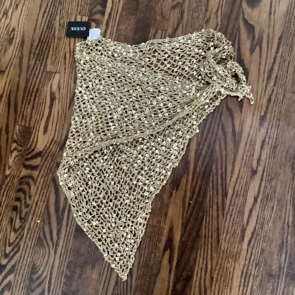 Guess metallic gold sequin sarong - beach coverup - O/S